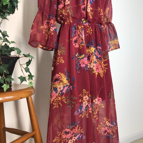 🍹As U Wish Long Dress | Burgundy | X-Small - Picture 12 of 15